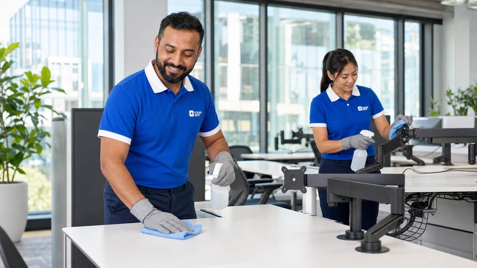 Clean Best commercial cleaning team working in a Parramatta office building NSW