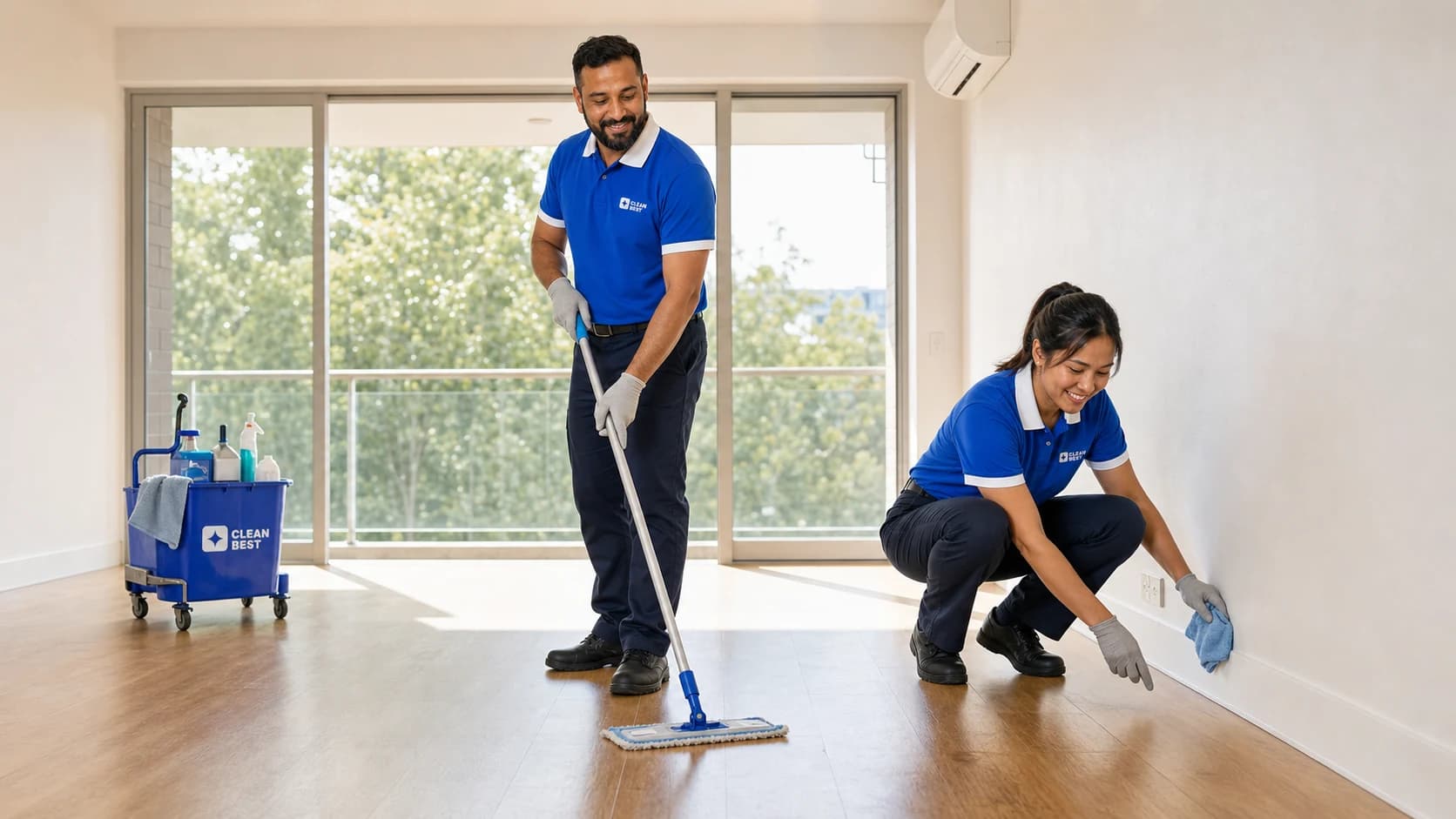 Clean Best cleaner detailing an empty rental kitchen for an end of lease clean in Sydney NSW